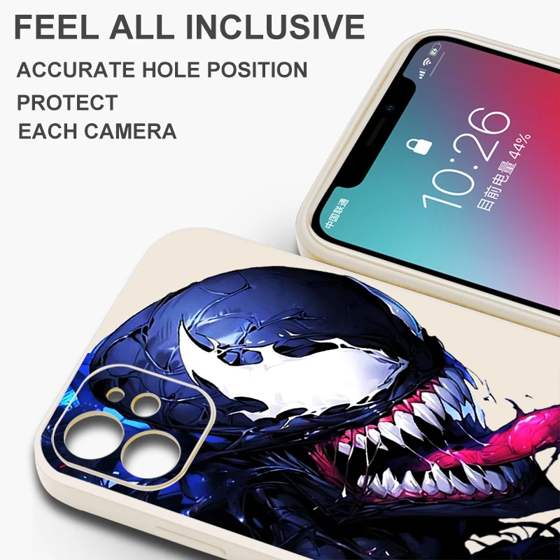 Marvel Avengers Venom Phone Case For Huawei P50 P50E P40 P30 P20 PRO LITE 5G P Smart Z S Liquid Silicone Cover