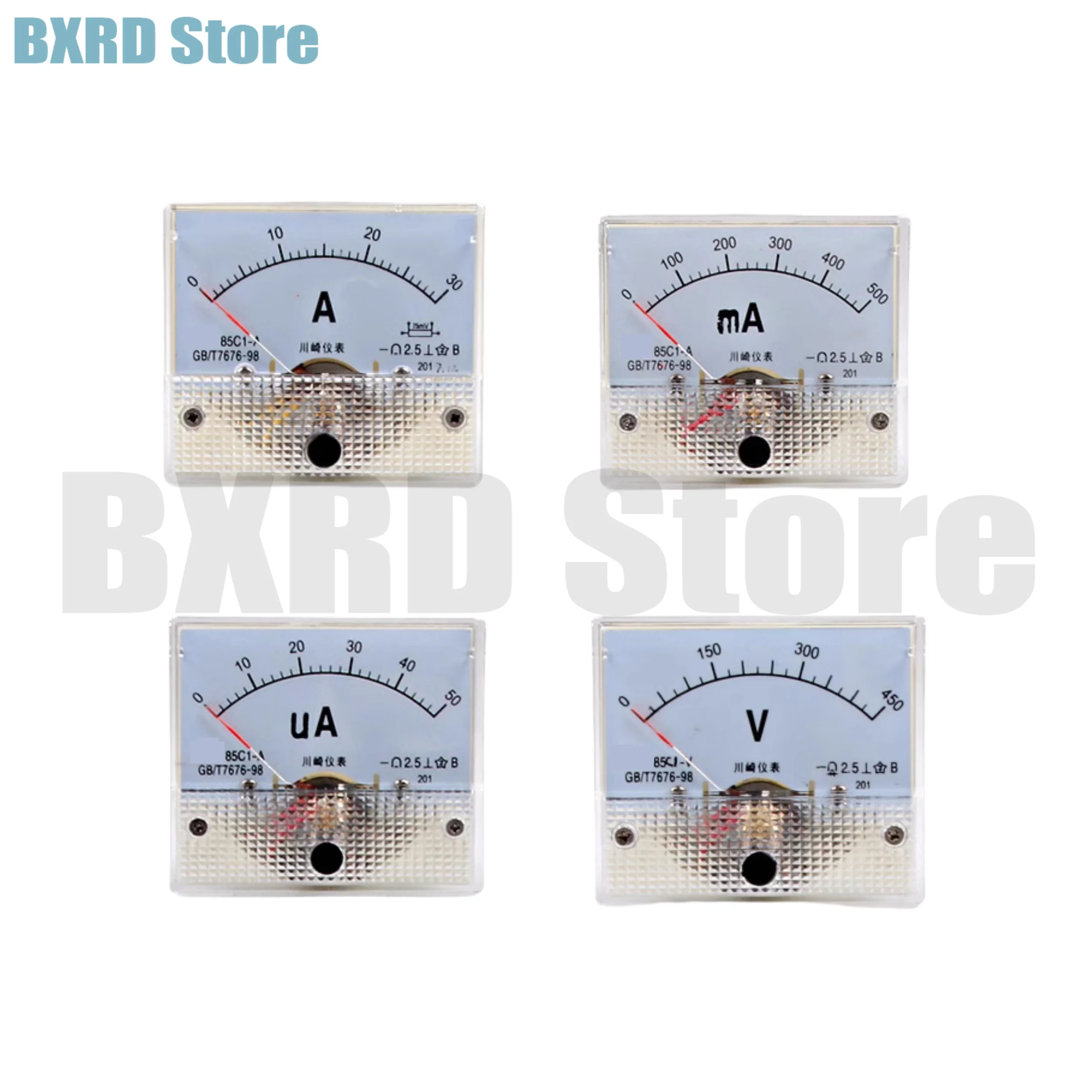 New Original 85C1 DC current voltage meter pointer type 1A 3A 5 10 20A 450V 50uA microampere mA milliampere