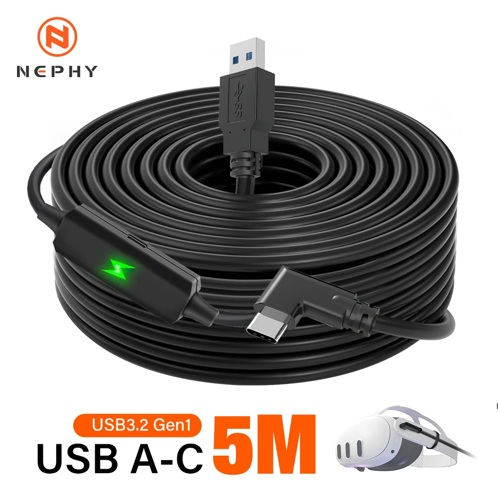 High quality USB3.2 Gen1 VR Link Cable for Oculus Quest 3S 3 2/PICO Neo 3/PICO 4 Fast Charge 9V 2A Cable 5Gbps USB-C Data Cord