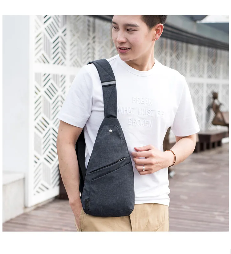 Men's Anti-theft Close Fitting Chest Bag, New Single Shoulder Backpack, Waterproof Large Capacity Outdoor Travel Small Backpack
