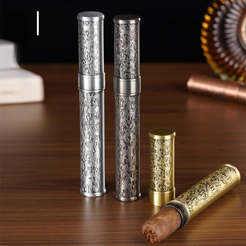 

Классический чехол для сигар — декоративный металлический рукав, идеальный подарок для любителей сигар