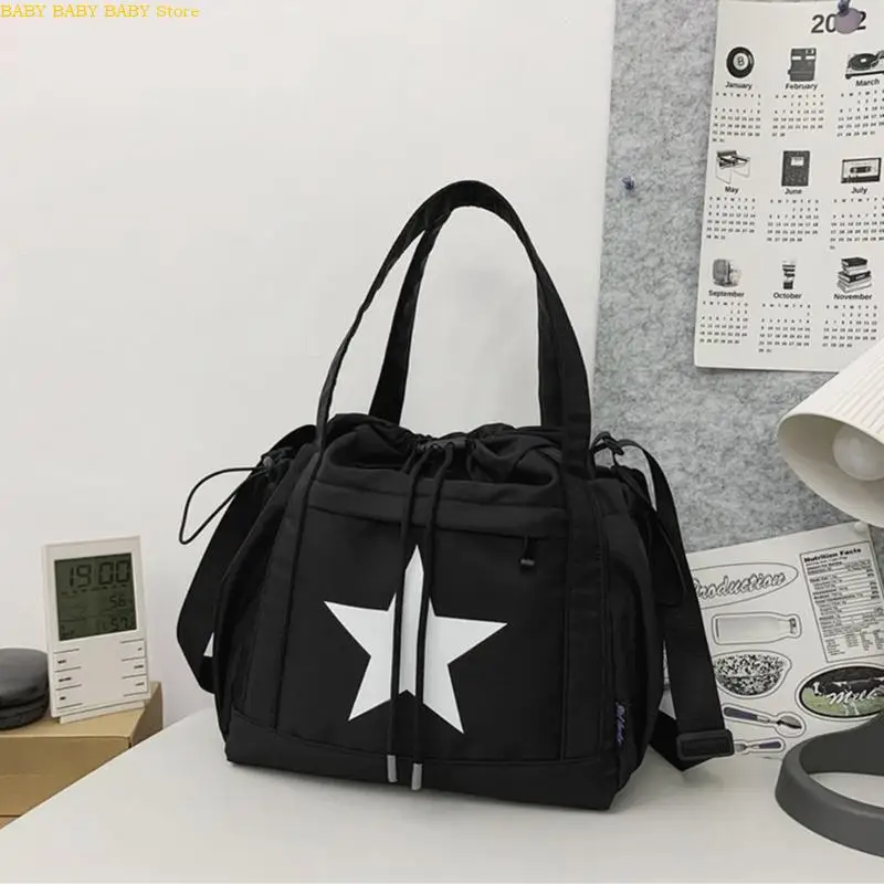 

Q81A Women Star Print Messengers Bag Student School Bag Large Capacity Shoulder Bag