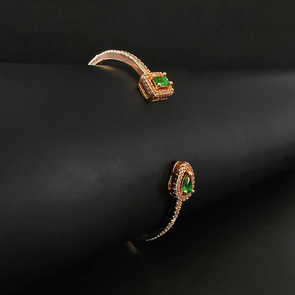 Trendy Snake Punk Pear Shape Silver Color on Hand Adjustable Open Bangle for Women Anniversary Gift Jewelry Wholesale S5214 image 5