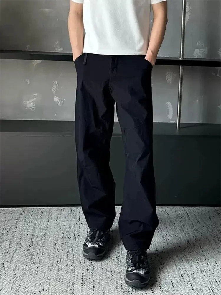 

Мужские летние брюки для активного отдыха из ледяного шелка, быстросохнущие, прямого кроя, повседневные, модные, молодежные