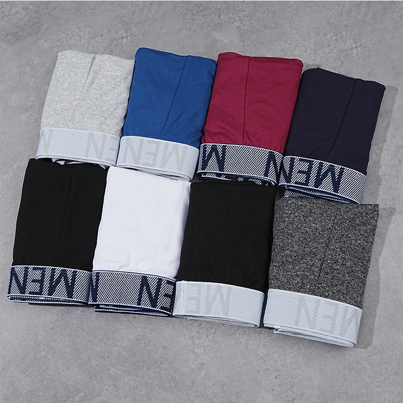 FINETOO 4 pièces/ensemble sous-vêtements pour hommes coton entrejambe intérieur antibactérien confortable respirant taille moyenne sous-vêtements hommes Boxer Shorts