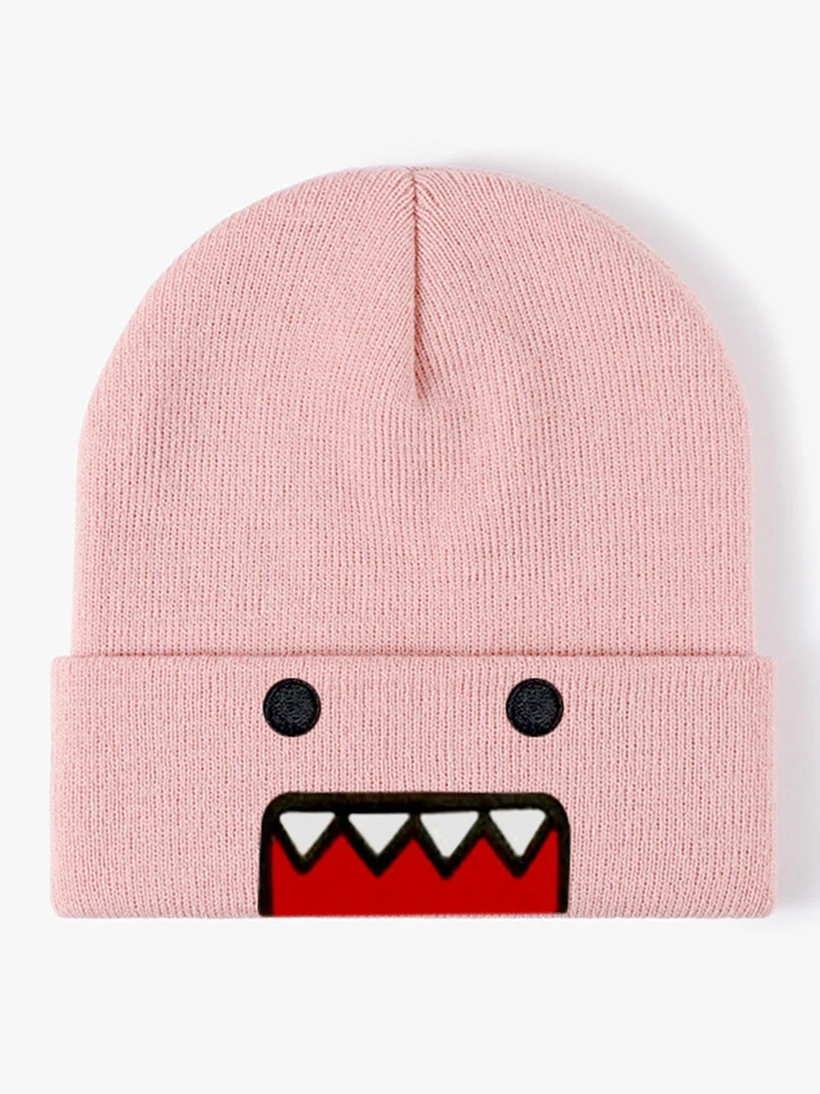 Fashion Warm Skating Roll Tama Jun Pink American Anime Cartoon Embroidered Knitted Autumn Winter Warm Hat Wool Hat Gengar Tam