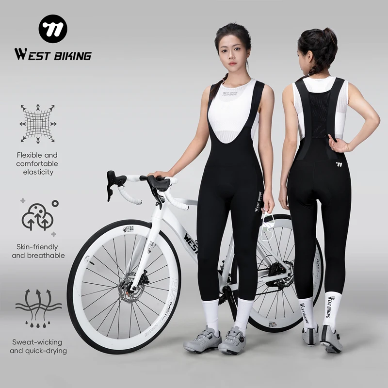 

Велоштаны WEST BIKING женские с высокой талией, длинные, с подкладкой и вставками для комфортной езды на шоссейном велосипеде, для длительных поездок и велотуров