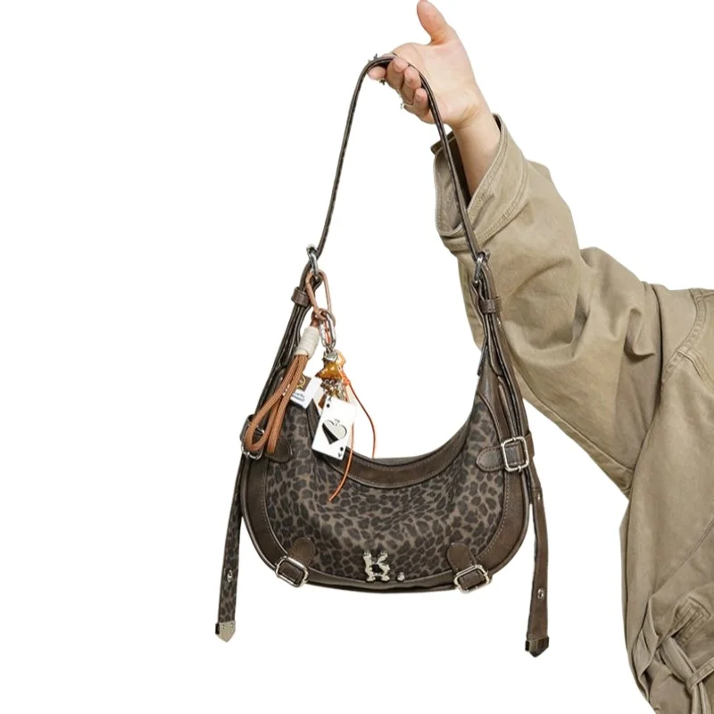 

Сумка-кроссбоди женская 2026: Новинка осени-зимы, модная сумка через плечо с леопардовым принтом, сумка-полумесяц, повседневная сумка на плечо, трендовая.