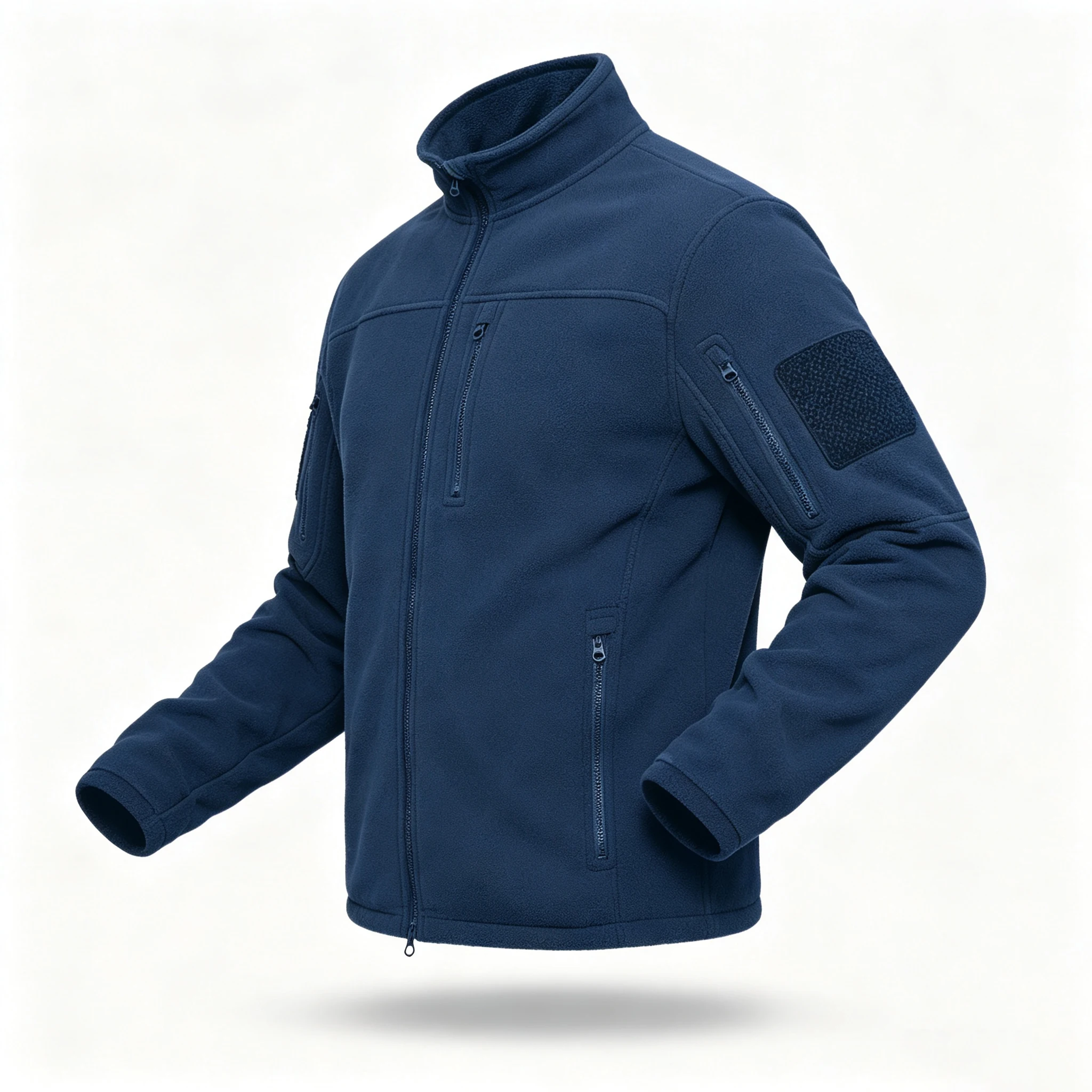Herren Stehkragen Fleece Taktische Jacke Winter Warme Softshell Outdoor Wander- und Camping-Arbeitsjacke Locker Sitzende Sport-Oberbekleidung für Männer – Detail 4
