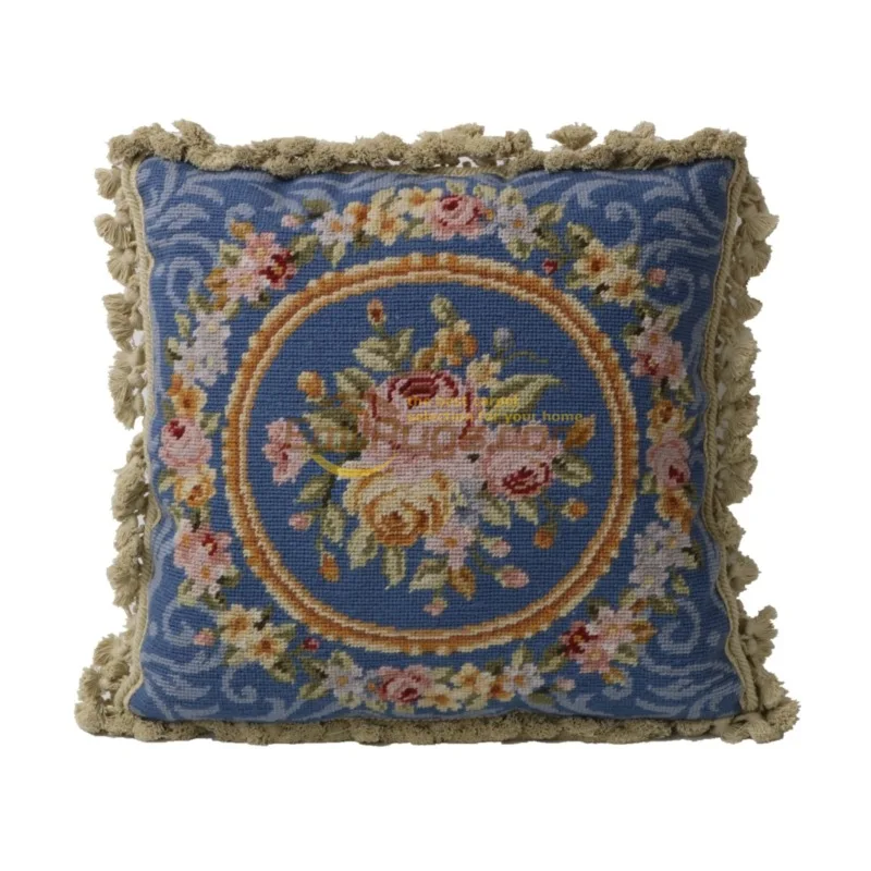 Customized wool pillow: Elegant Needlepoint Pillow for Your Sofa