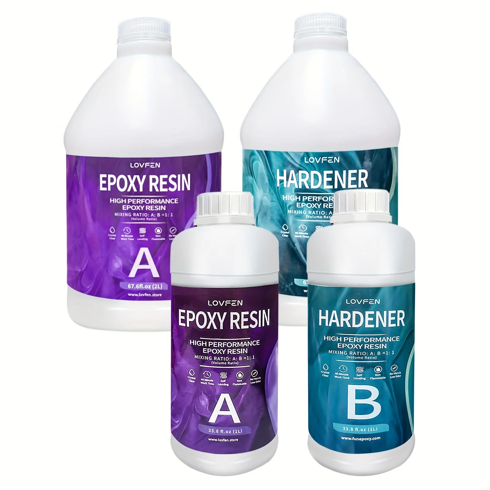 

1.5 Gallon Ultra Clear Epoxy Resin Set - Glossy End, Bubble-Free, Quick Drying, Craft Resin for Jewelry Creation, River Table Surfaces, Cups, Molds, Artistic Wood Painting - User-Friendly, Low Smell, Highly Durable, Transparent End