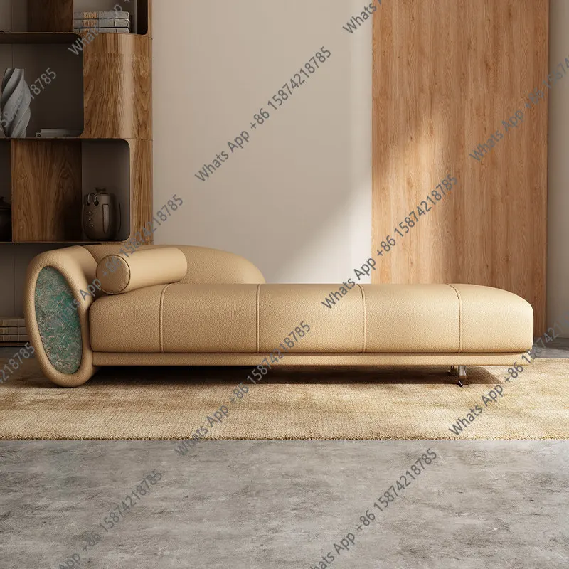 

Concubine chair Italian light luxury high-end living room full leather recliner bedroom designer luxury stone sofa