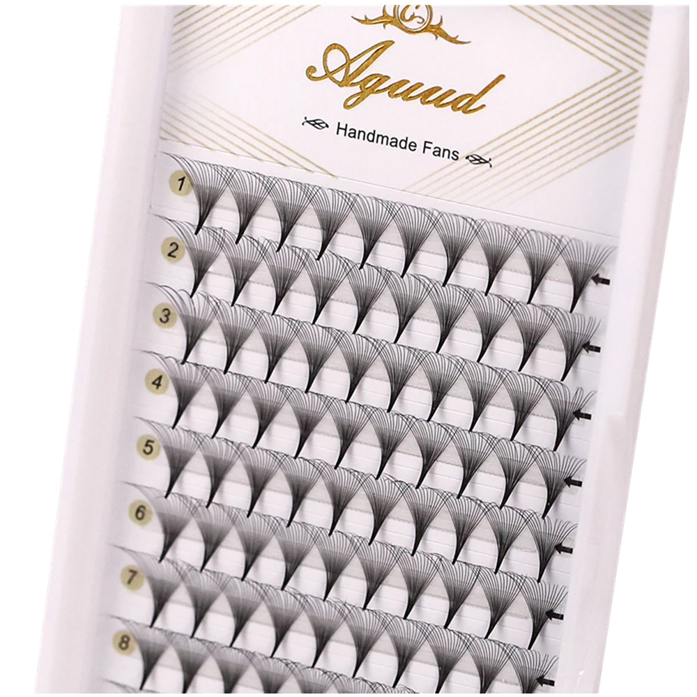 AGUUD 120/240 Fans Premade Volume Fans 3D/4D/5D/6D/8D/10D/12D/14D/16D Pointy Base Middle Stem Faux Mink Extension Eyelashes