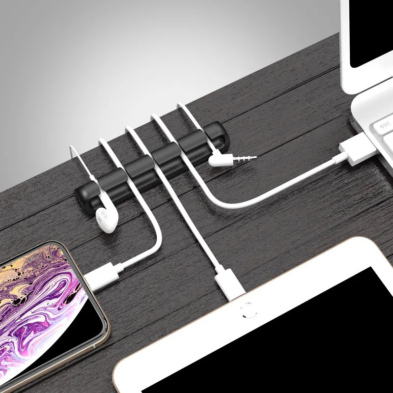 Self-Adhesive Cable Organizer, Multi-Slot Cord Holder for Desk, Office and Bedside。