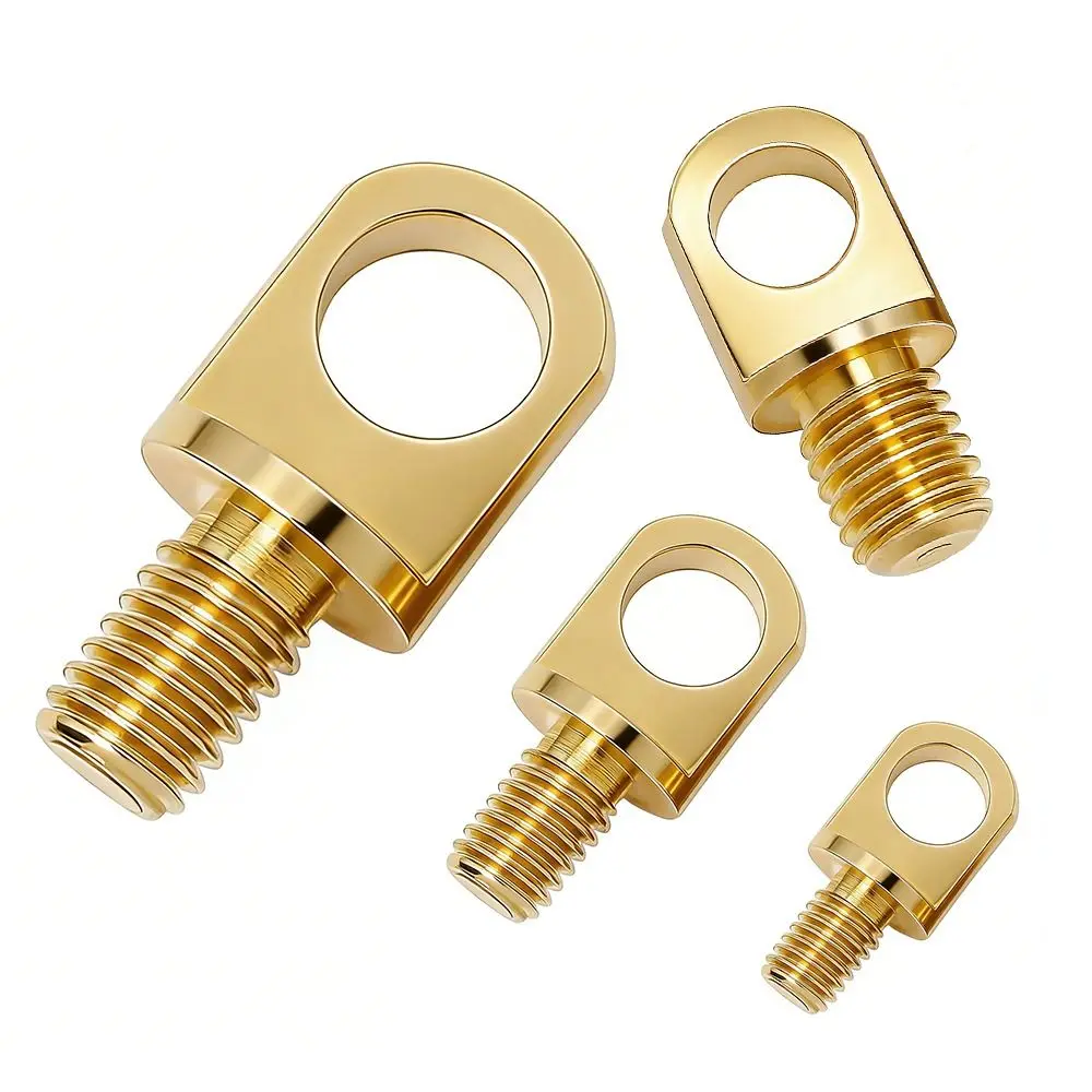 5Pcs M3-M10 Brass Eye Bolts Copper Brass Copper Lifting Eye Screws With Hole Lamp Connector for Wire Rope Plant Light Suspension