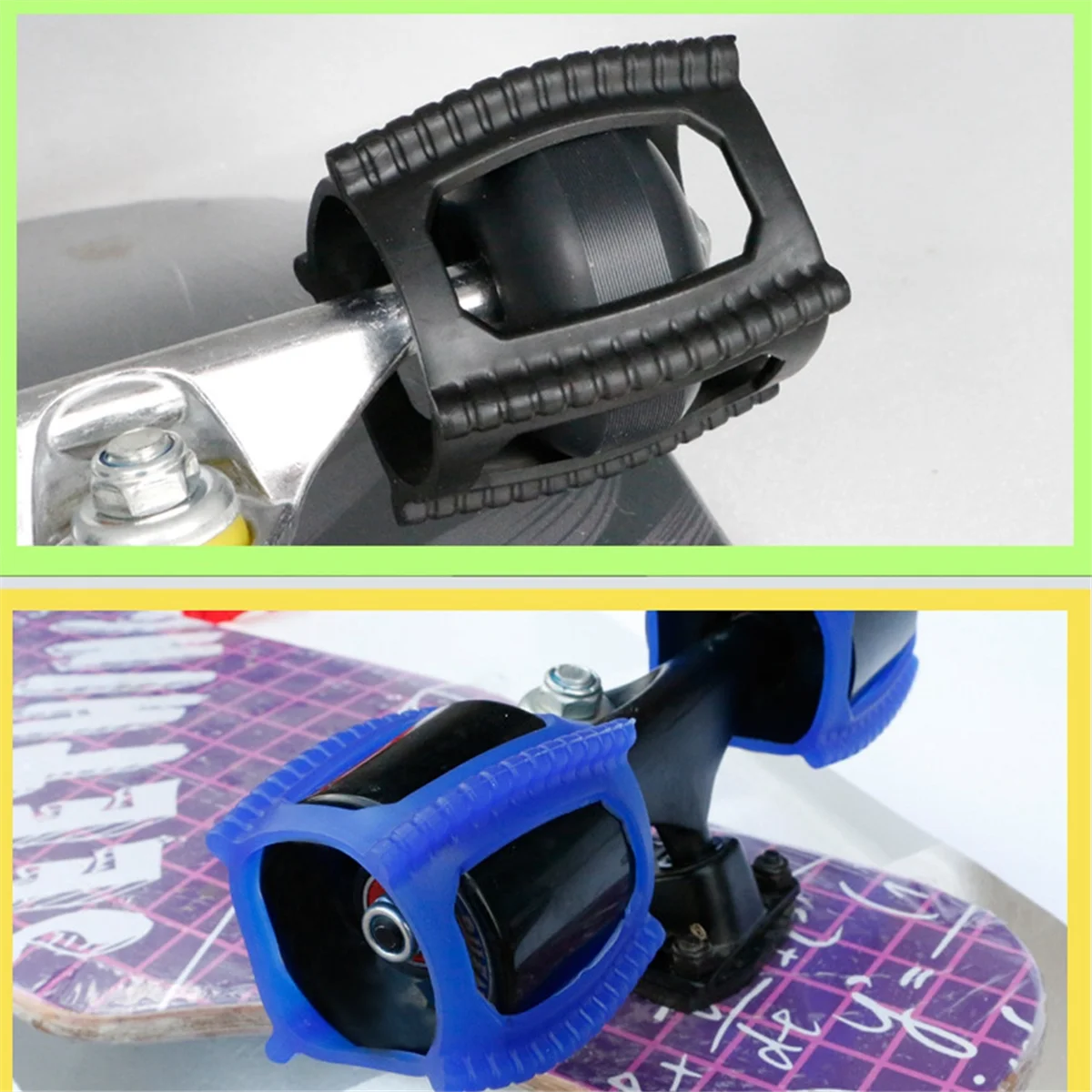 Acessório de skate de pouso, proteção para treinador, capa de roda de skate, trava de roda, treinador de skate assistido, azul