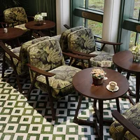 Western Restaurant Commercial Retro Booth Sofa Chair Combination Table and Chair French Restaurant Table and Chair