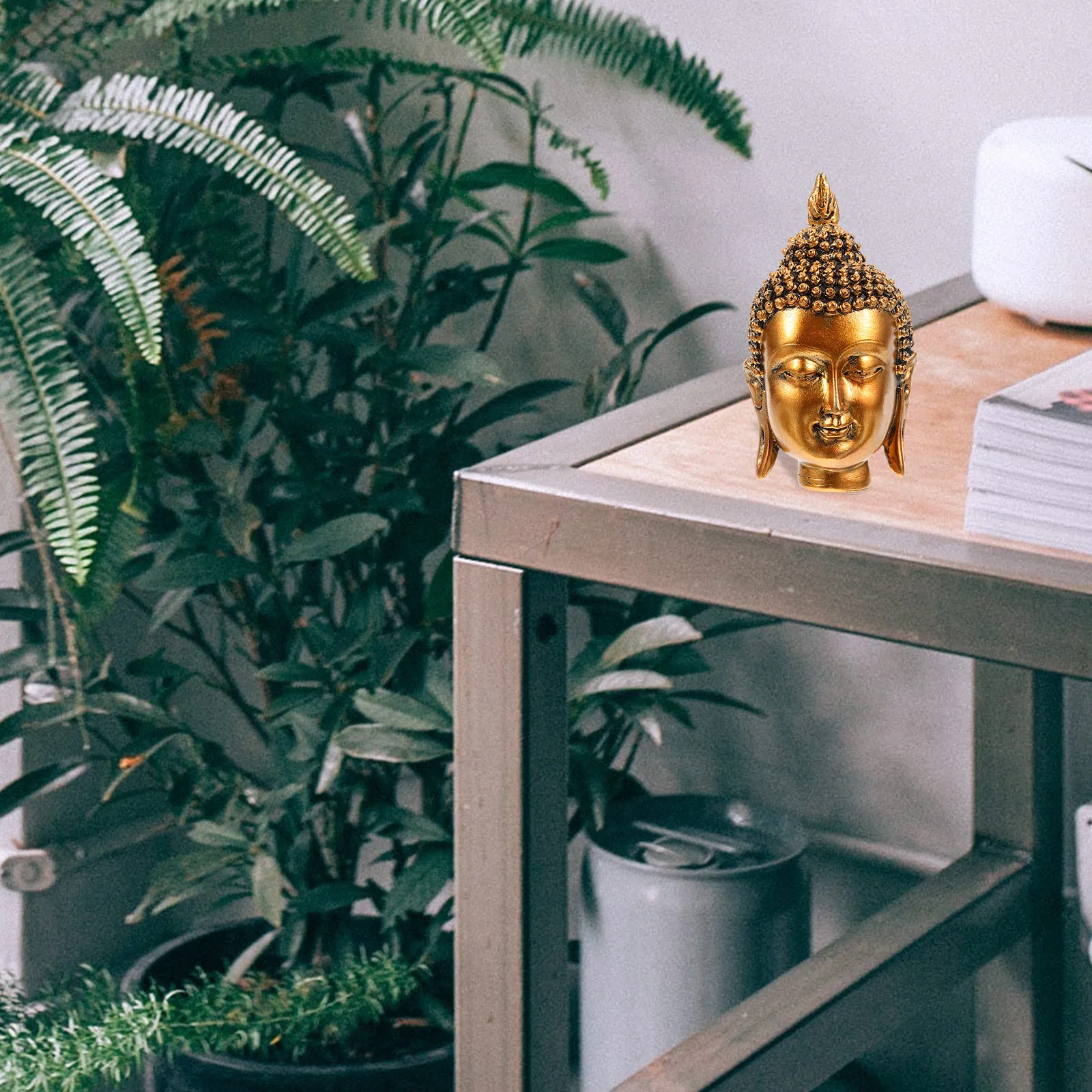 

Buddha Head Statue Elegant Resin Art Piece Zen Home Decor Perfect for Office Desk Decoration