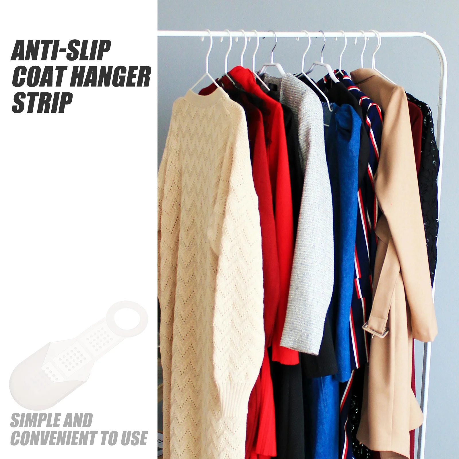 

10pcs Anti Slip Clothes Hanger Grips Non-Slip Strips For Wood Plastic Hangers Home Hotel Clothing Store Closet Supplies Hanging