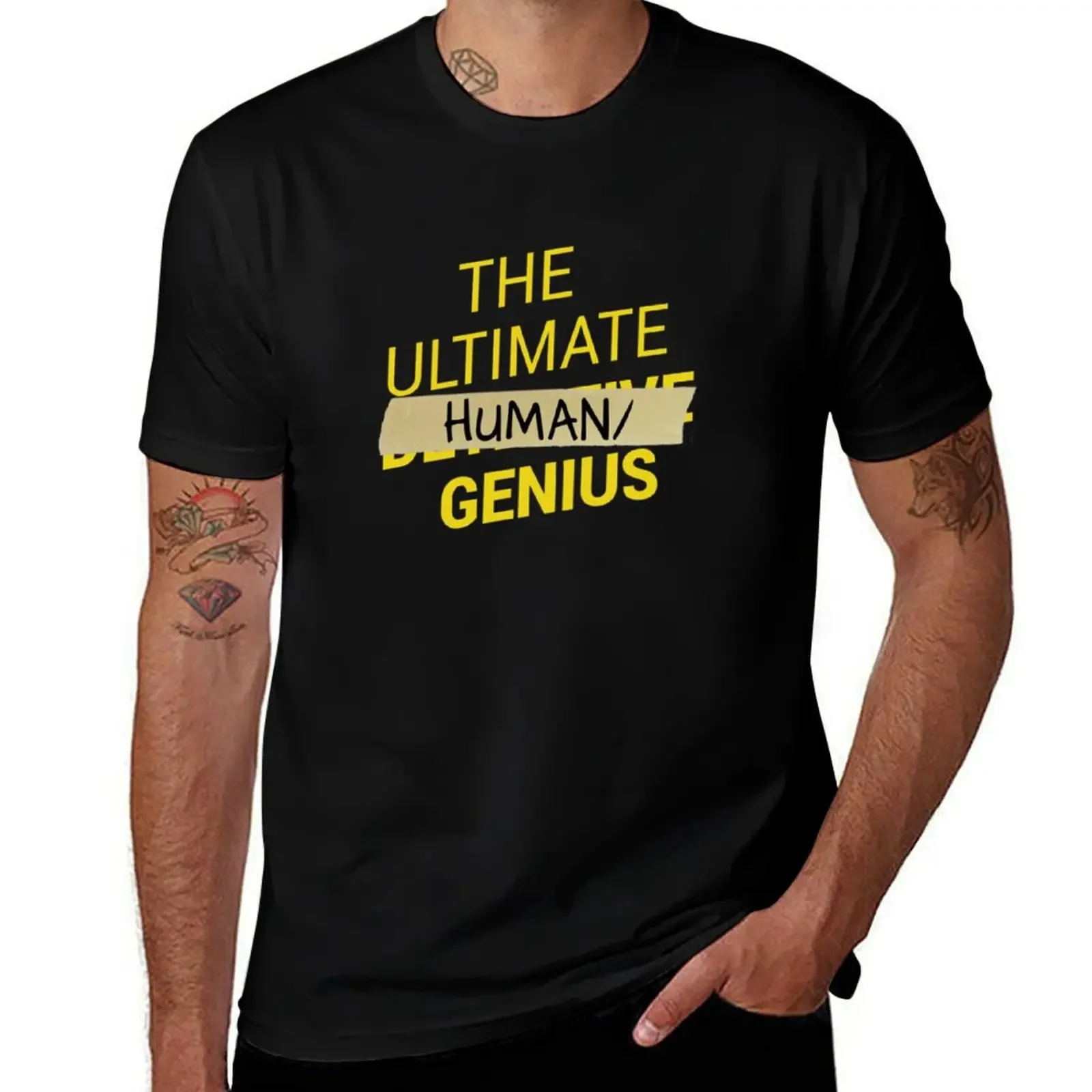 B99 - Ultimate human slash genius T-Shirt blacks cotton man t-shirts tshirts personalised plain black t shirts men