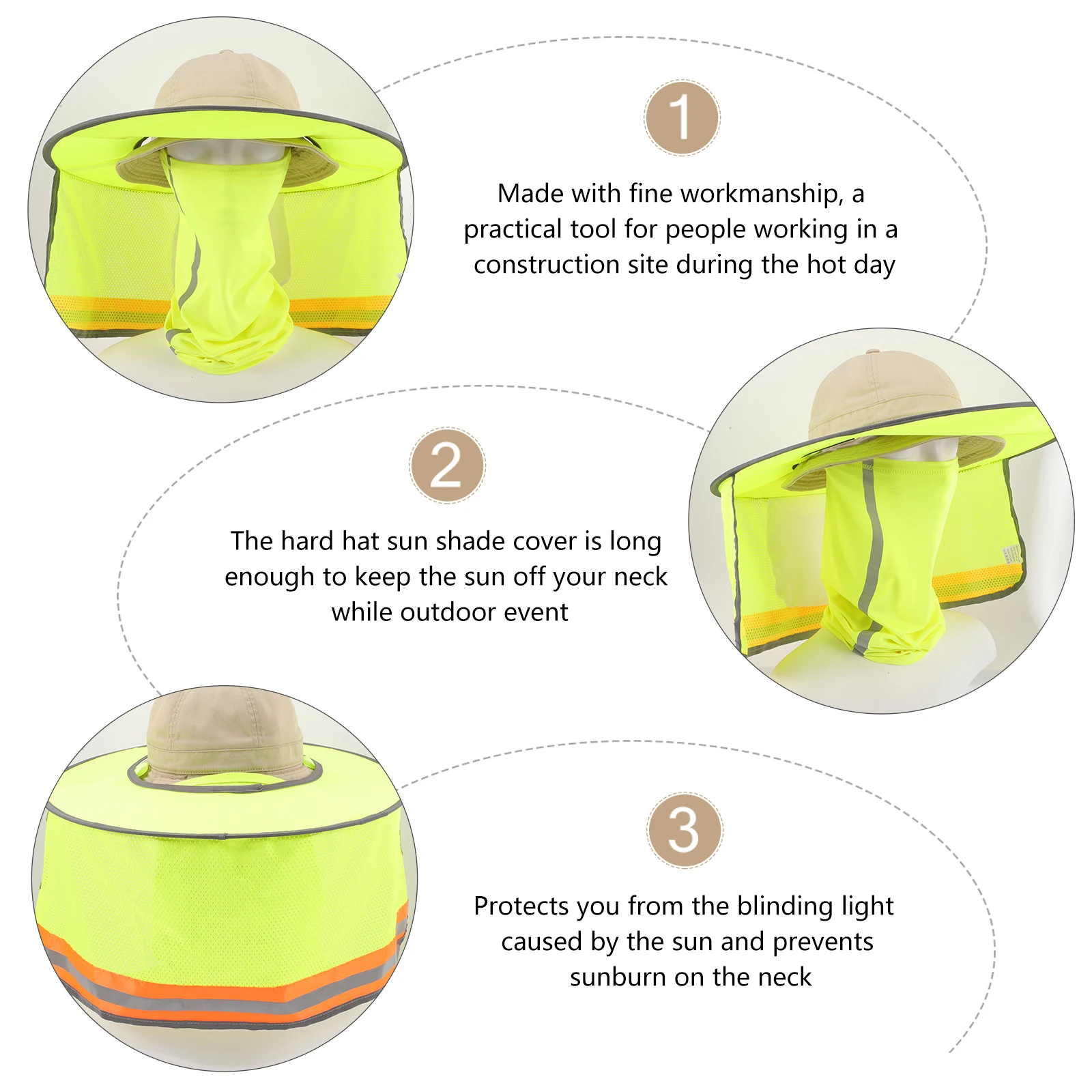 

Hat Sun Neck Shield Sandproof Sunscreen Cover Shade for Hardhat Reflective