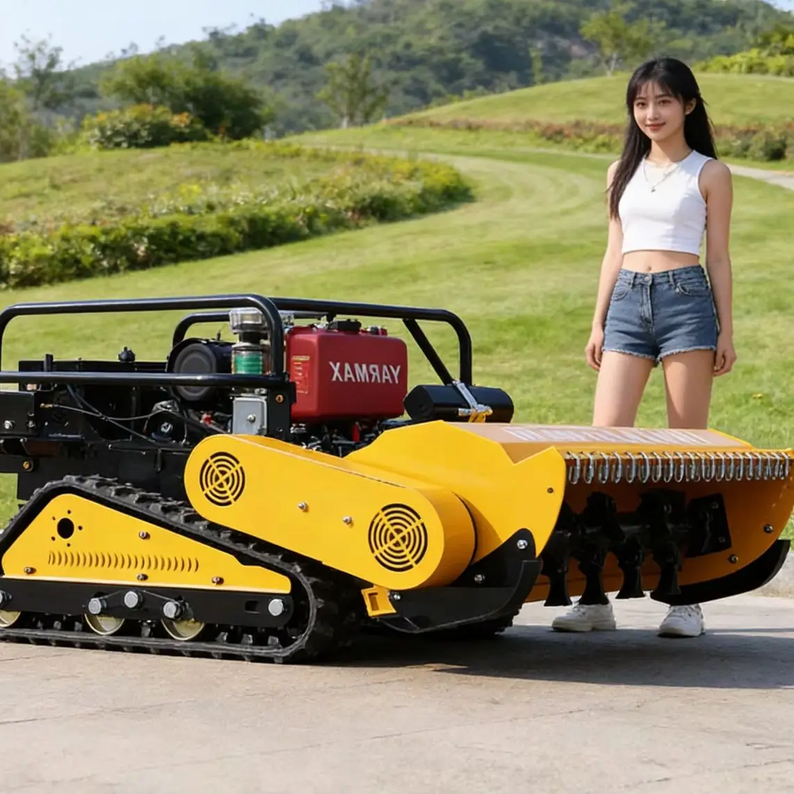 

Customized lawn mower remote control with low fuel consumption, commercial and household flail lawn mower with long working time