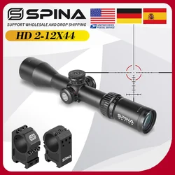 SPINA OPTICS HD 2-12X44 LPVO Tactical Hunting 3-150m Quick Focus Scope Sight