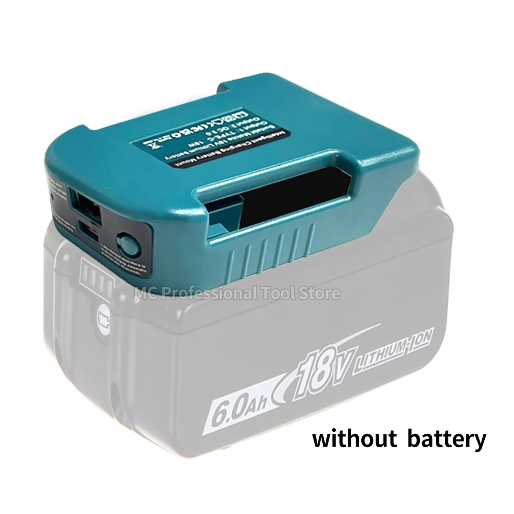 Adaptador de Carregamento Rápido para Makita 18v com Usb tipo c Suporte da Bateria para Bl1840 Bl1850 Bl1860 1pc