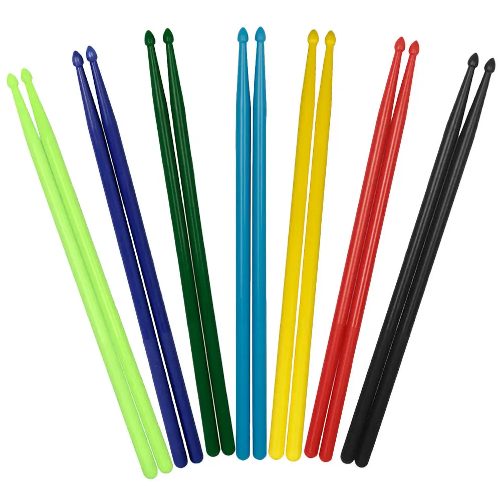 

7Pairs Nylon Drumsticks Colorful 5A Lightweight Drum Set Sticks Perfect for Beginners Practice Home School Drum Stick
