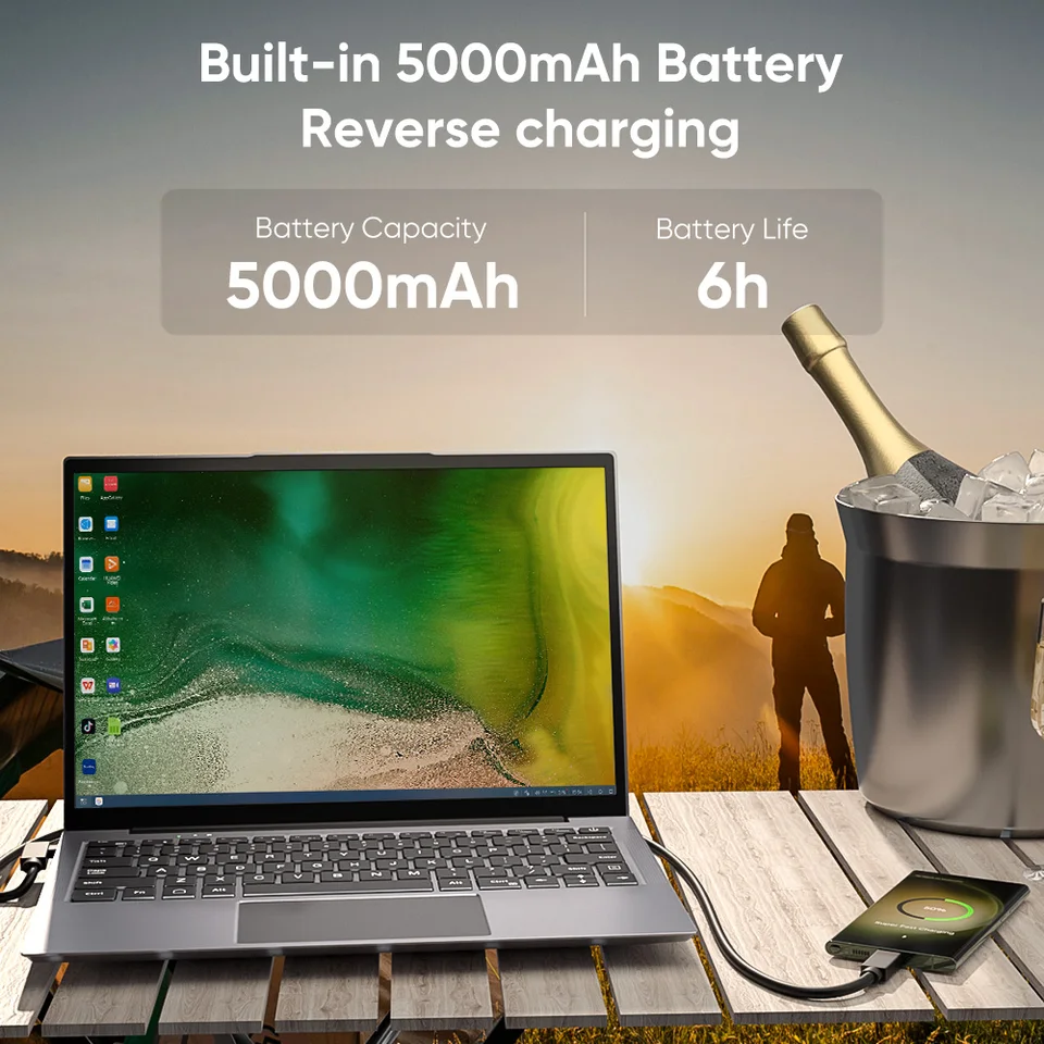 Dopesplay 14.1インチ IPS FHD ラップトップモニター キーボード付き