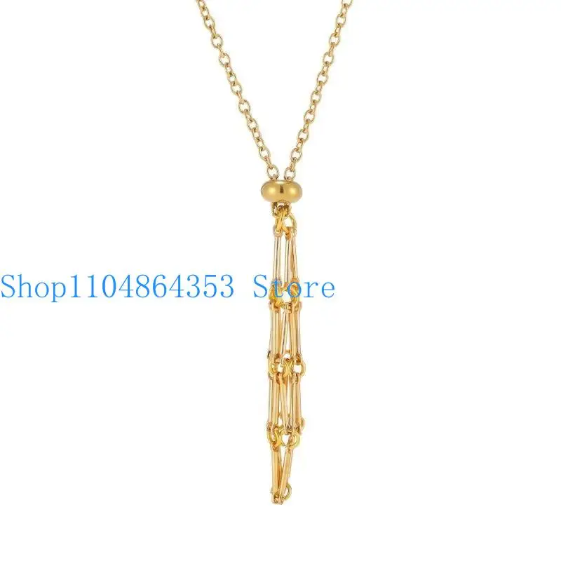 652F Empty Crystal Stone Holder Necklace Cord Adjustable Natural Crystal Cage Necklace Clavicle Chain Mesh Pendant Necklace