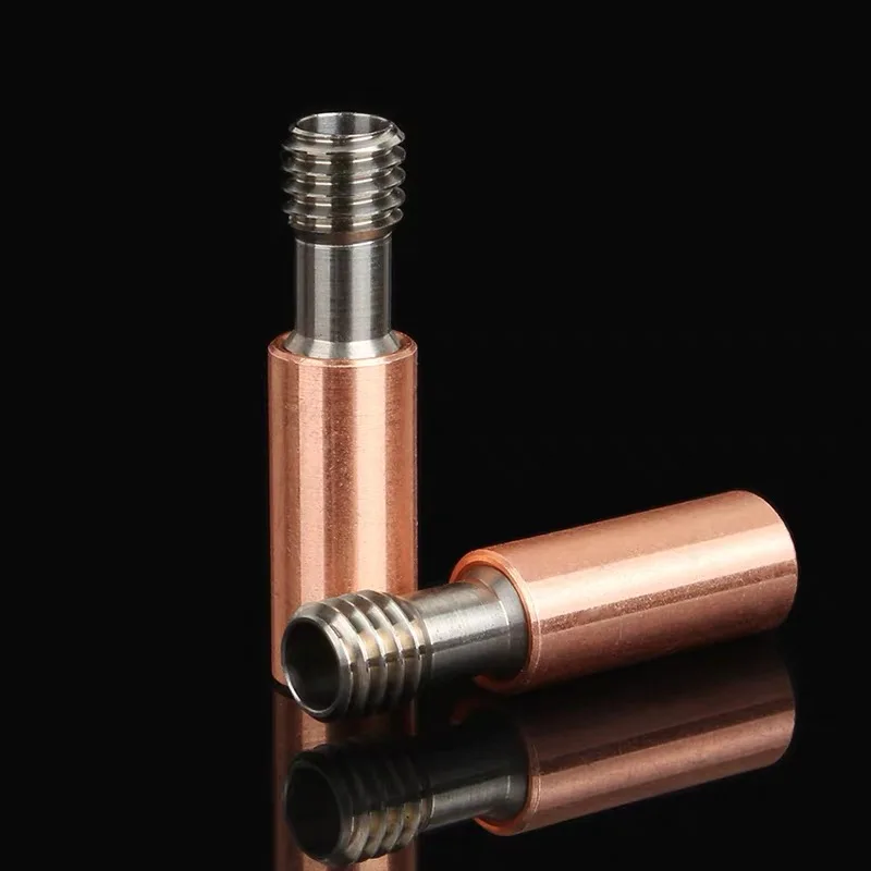 Bimetallic Straight Through Heatbreak Titanium Alloy Red Copper M6 Thread High Temp Throat Pipe For CR10 3DSWAY 3D Printer