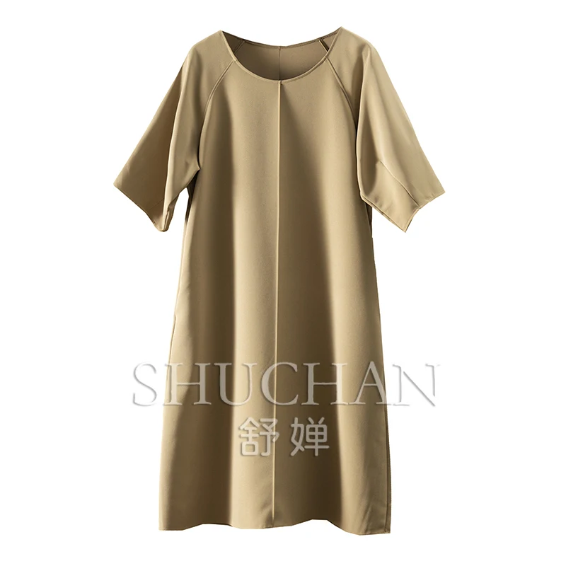 Normcore/Minimalist 40 Mmi Natural Silk  Dress for Women Knee-Length Vestidos De Verano Mujer 2024