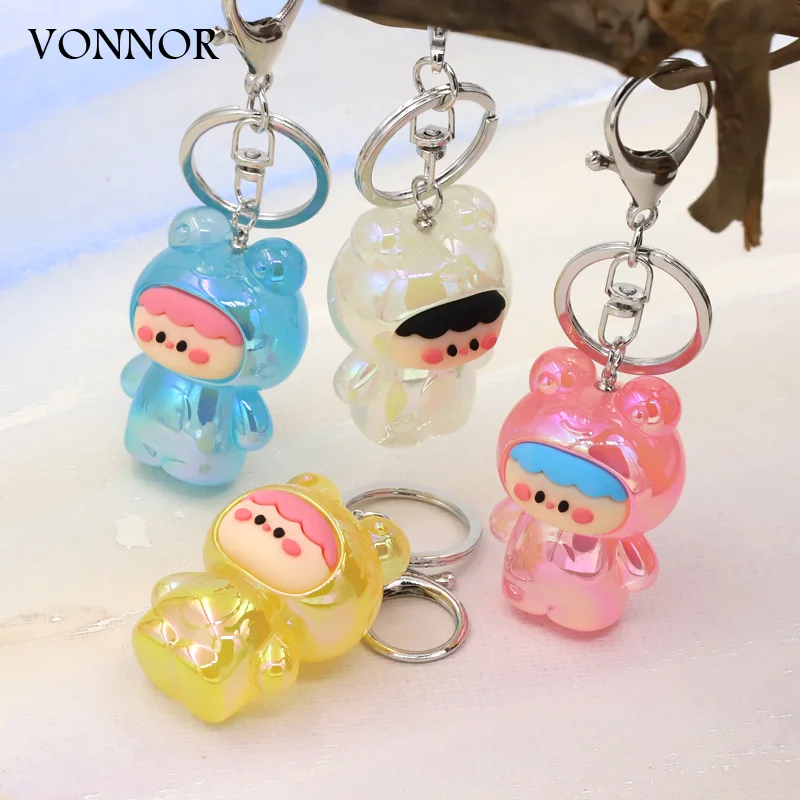 Cute Cartoon Anime Keychain 2024 Trendy Women's Jewelry Gifts Keychain Female Bag Car Key Hanging Pendant