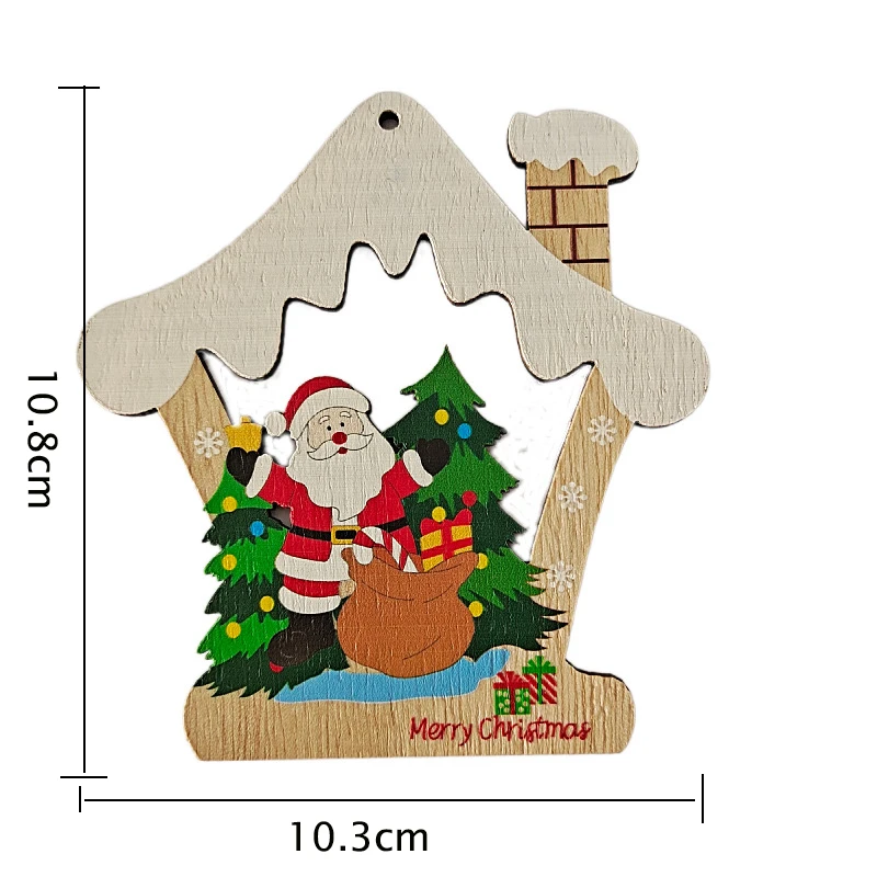 12PCS Wooden Christmas Tree Hanging Xmas Pendants 2022 Christmas Decor for Home Noel Natal Gifts New Year Decor 