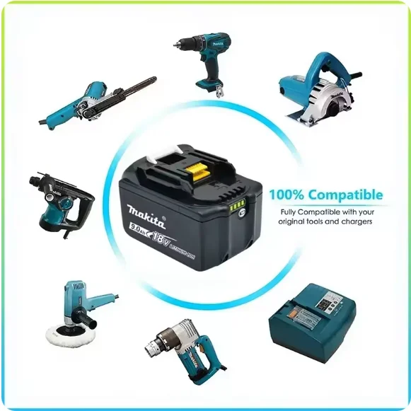 

Оригинальный литиевый аккумулятор Makita 6 Ач для Makita 18 В (BL1830B, BL1850B, BL1850, BL1840, BL1860, BL1815) – сменная батарея