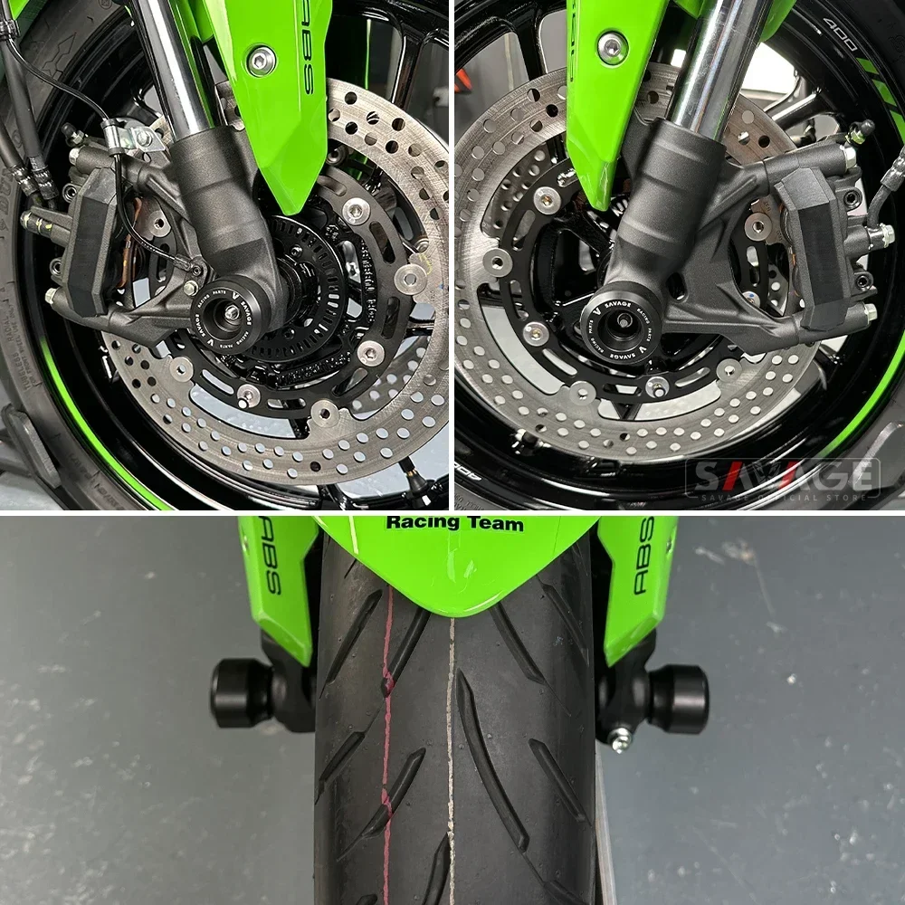 Front Axle Fork Crash Slider For KAWASAKI ZX6R VERSYS 650 NINJA 1000 Z1000/R/SX Z1000R Z900 Z650 Z800 Motorcycle Wheel Protector