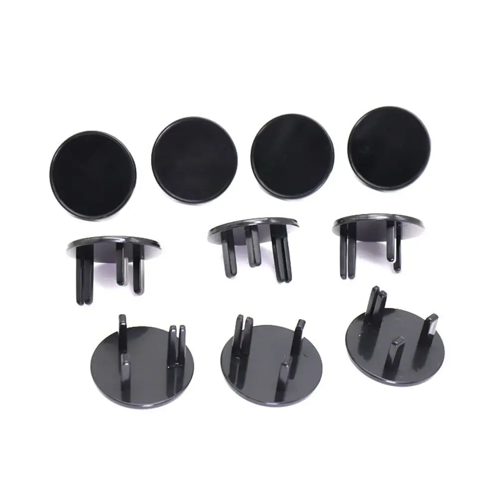 Black Baby Outlet Safety Round Shape Plug Cover 10Pcs UK Power Socket Guard Protector Safety Power Protection Cover