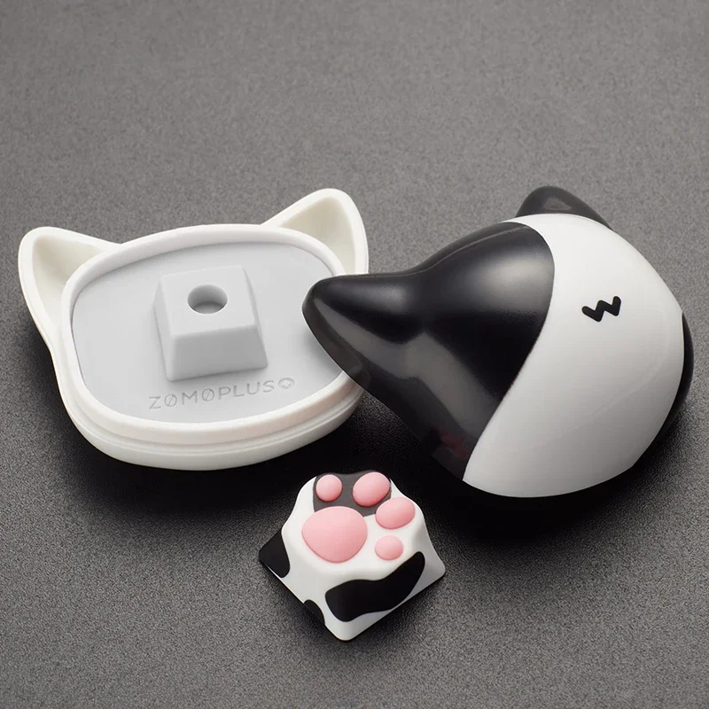 Cat Claw Keycaps ABS Multi-Color Siam Silicone Meat Pad Feel Mechanical Keyboard Kawaii Cat Paw Artisan Key Cap with Storage Box