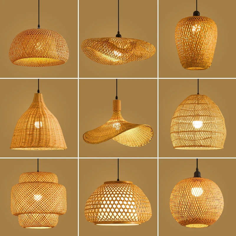 

Bamboo chandelier Bamboo art Zen tea room Chinese restaurant B & B Japanese rattan lantern retro creative art lampshade
