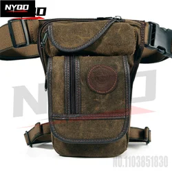 Canvas/Nylon Men Drop Bags Waist Pack Leg  Motorcycle Crossbody Messenger Shoulder Belt Bum Male Hip Purse