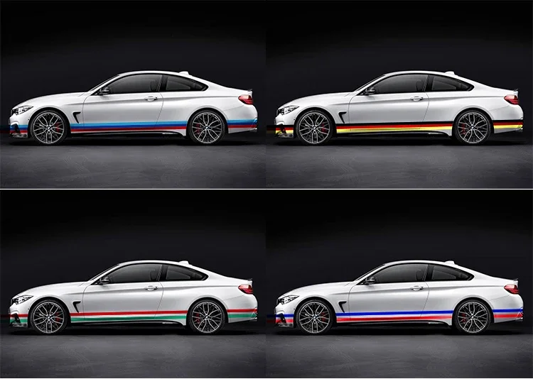 Car-styling For German France Italy Flag 3 Colors Stripe Decal Bumper Car Body Stickers Auto Accessories