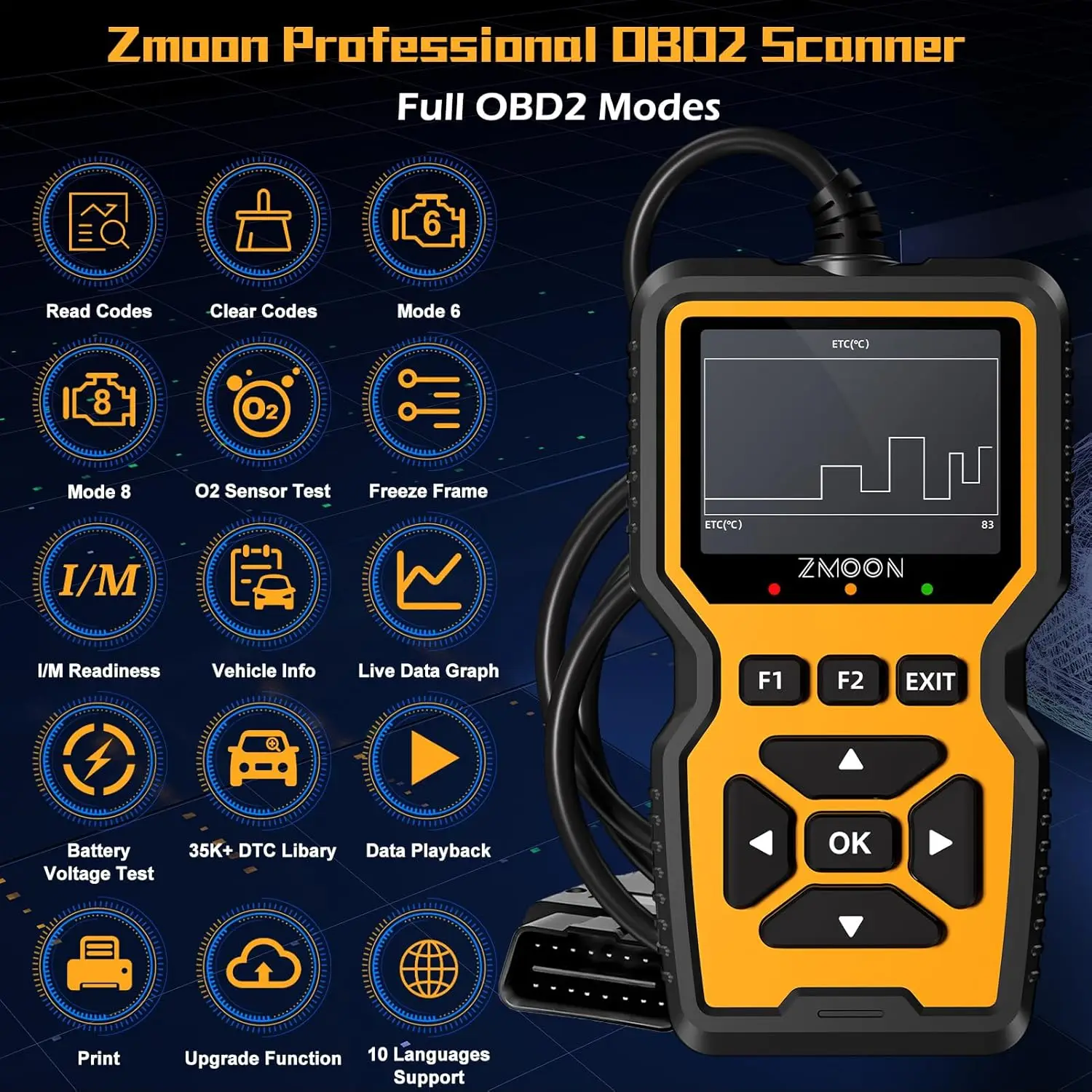 

ZM201 Professional OBD2 Scanner Diagnostic Tool, Enhanced Check Engine Code Reader with Reset OBDII/EOBD Car·Hot selling quality