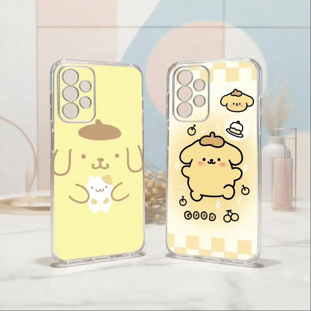 Cartoon P-Pompompurins Cute Phone Case For Samsung S25,S24,S21,S22,S23,S30,Ultra,S20,Plus,Fe Transparent Cover