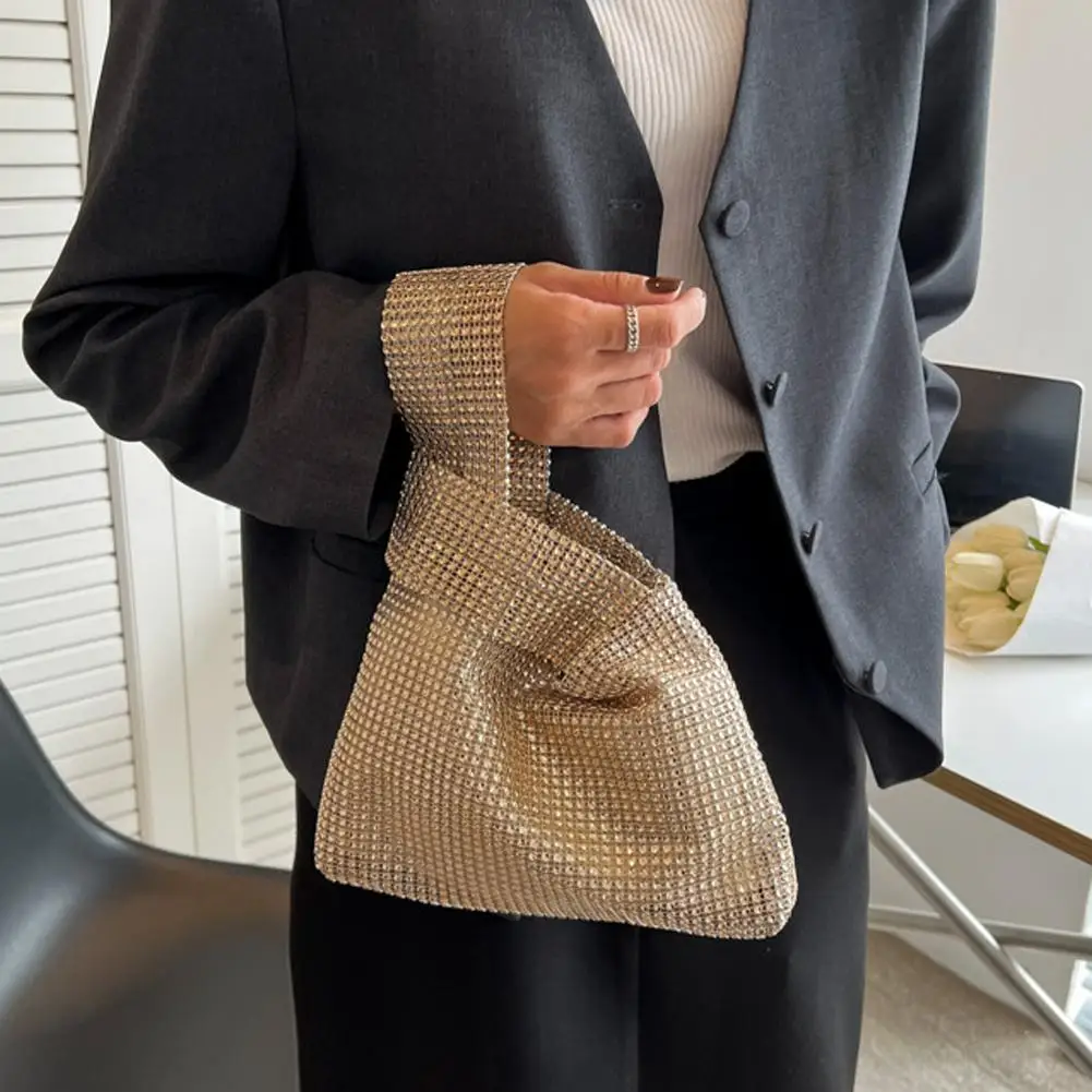 Fashion Simple Dinner Bag New Fashion Rhinestone Dinner Bag Personality Rhinestone Bag Handbag Simple Evening Tote Bags