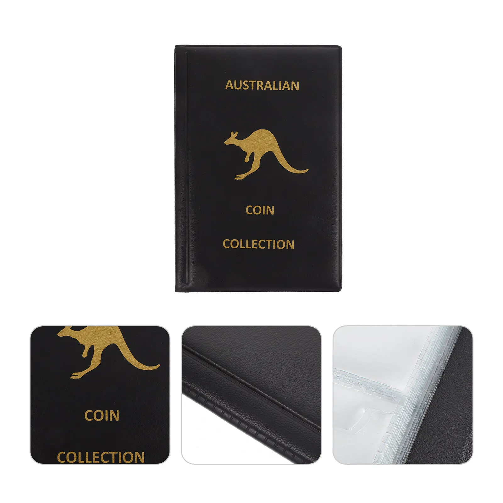 Album di raccolta di monete premium Supporto portatile in materiale PVC PU per medaglioni, distintivi, gettoni, organizer trasparente