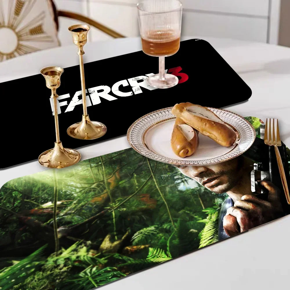 Far Cry 3 Kitchen Draining Mat Non-slip Drain Dish Mats Coffee Pad Heat Resistant Placemat Dinnerware Dustproof Pads