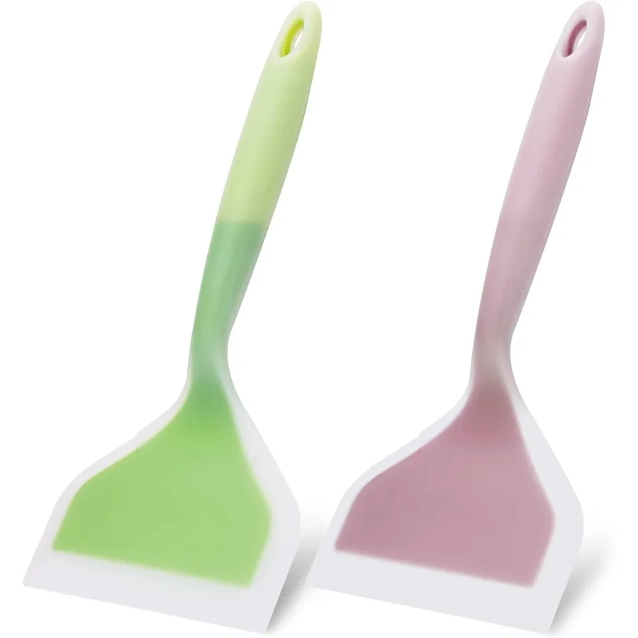 

2 Pack Silicone Paakes SpatulaWide Paakes Spatula Turner for Eggs Fish Pizza and Steak Shovel Omelette Spatulas for Nonstick Co