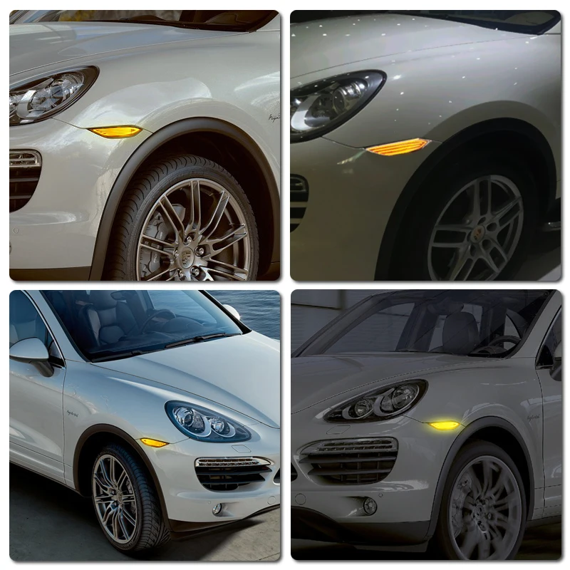 Für Porsche Cayenne 958 92a 0, 8-1, 5 klare und geräucherte Linse LED-Seiten markierung leuchte dynamische bernstein farbene Blinker-Blinker-Anzeige lampe