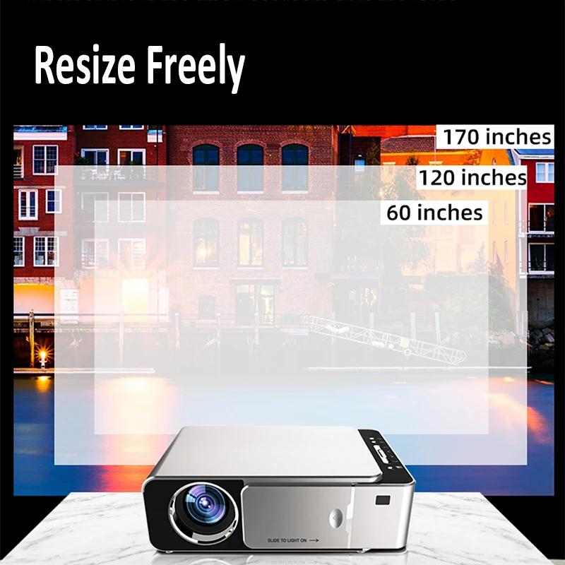 New T6 Mini Projector 4K HD 1080p Wifi Portable Home Theater Smart Outdoor Cinema Sync Android Phone Compatible Media Player